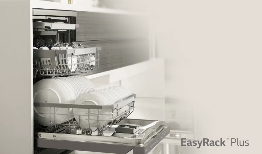 قابلیت EasyRack Plus در ماشین ظرفشویی 612 ال جی