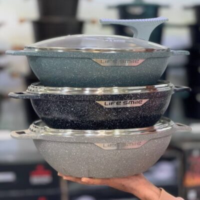 تابه ووک دودسته سایز 32 گرانیتی لایف اسمایل کد P7WOK