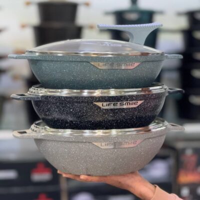 تابه ووک دودسته سایز 28 گرانیتی لایف اسمایل کد P7WOK