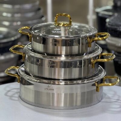 ست تابه سایز 24-28-32 استیل لایف اسمایل کد LIFEP12