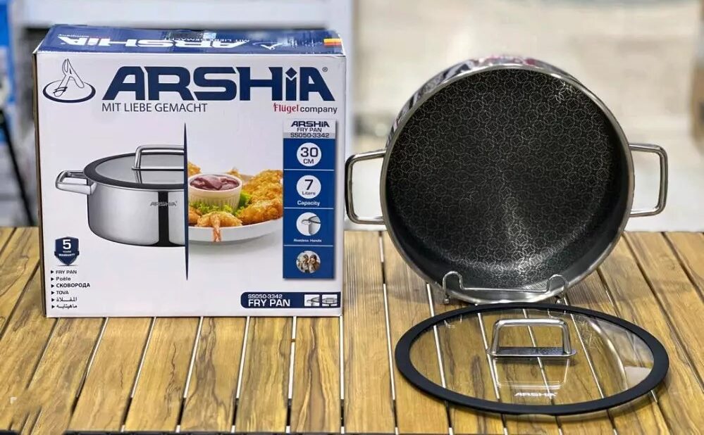 تابه استیل کف لیزری عرشیا دودسته سایز 30 آلمان