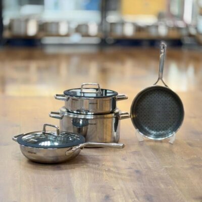 سرویس قابلمه 7 پارچه عرشیا استیل کف لیزری