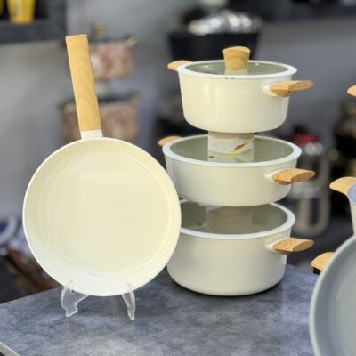 سرویس قابلمه 7 پارچه پروتی رنگ کرم